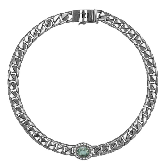 PRASIOLITE CUBAN CHOKER