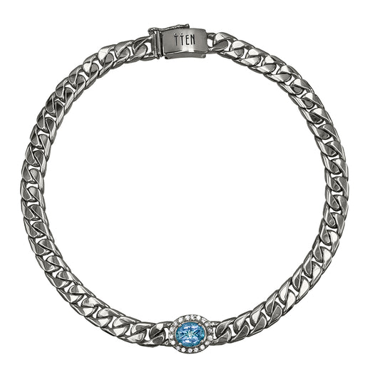 BLUE TOPAZ CUBAN CHOKER