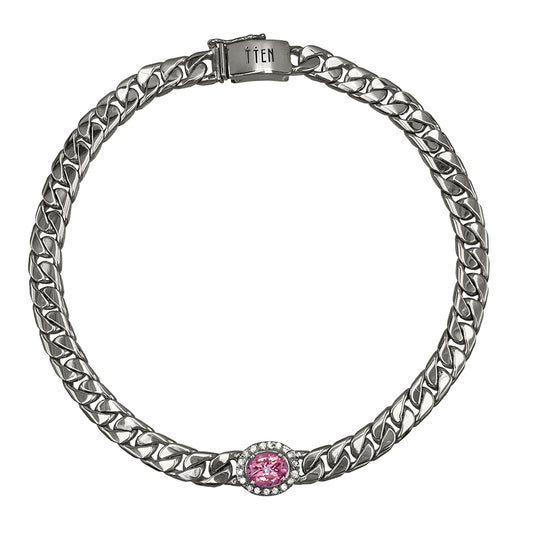 PINK TOPAZ CUBAN CHOKER