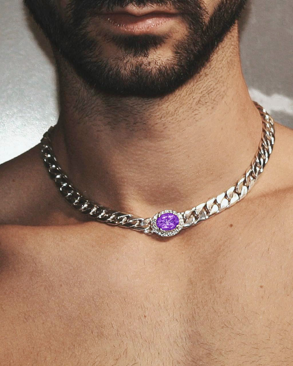 AMETHYST CUBAN CHOKER