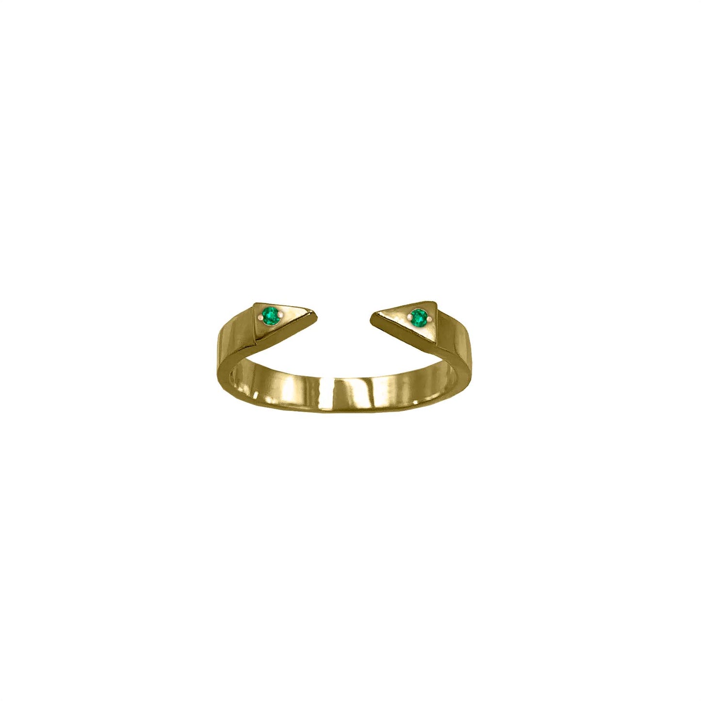 KIKY TAIL RING EMERALD GOLD 14K